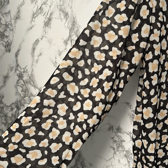 Women’s Leopard Print Sheer Kimono Cover Up Size S - Picture 4 of 10